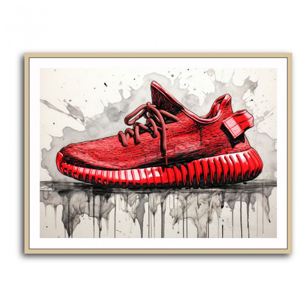 Yeezy Boost 350 Sneakers Graffiti Style 3 Wall Art
